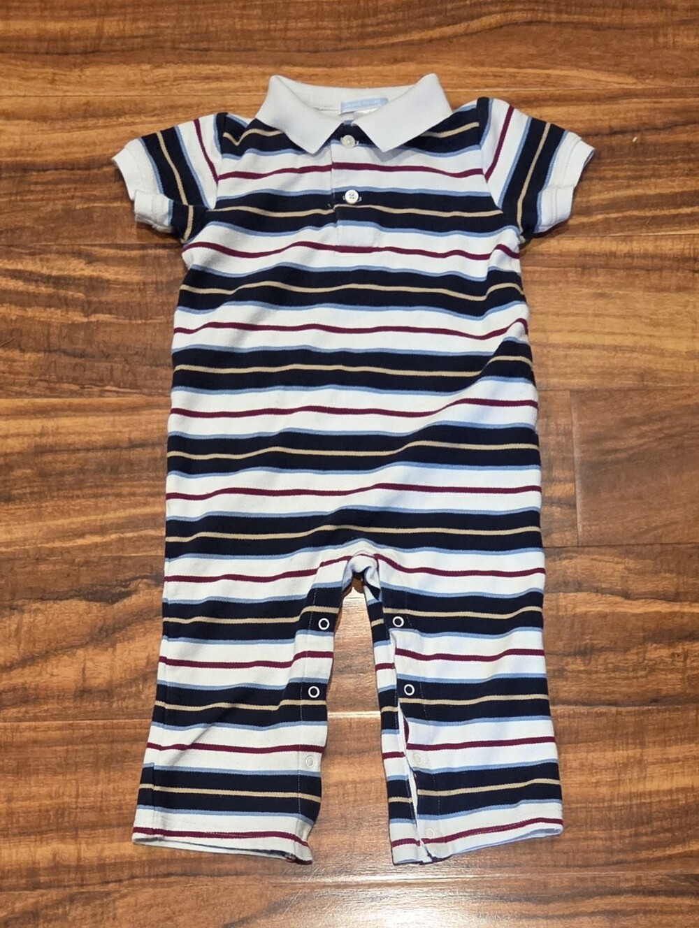 Janie and Jack EUC 18-24 Months Striped Polo One-Piece Romper